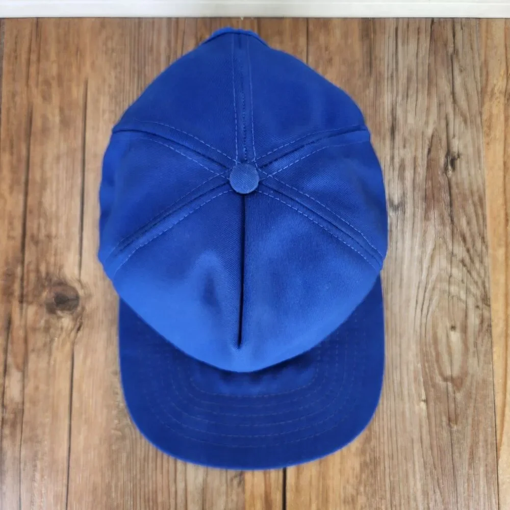 VINTAGE New Era Pro Design Made in USA Snapback Hat Royal Blue 5-Panel Plain Cap